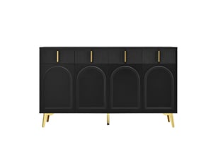 Buffet 4 porte(s) 4 tiroir(s) BGSRYAO - 140 cm coloris noir