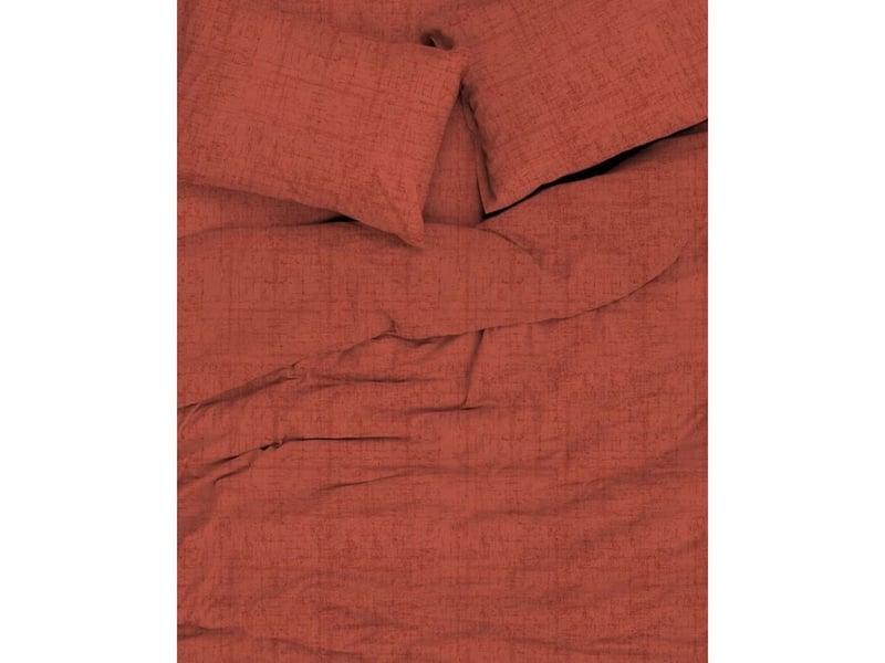 Parure de lit rouge brique 240x220 avec housse de couette et 2 taies 60x60 129CTN64761 - Conforama D