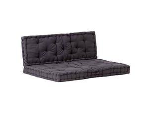 Lot de 2 coussins de plancher de palette coton noir cf59757