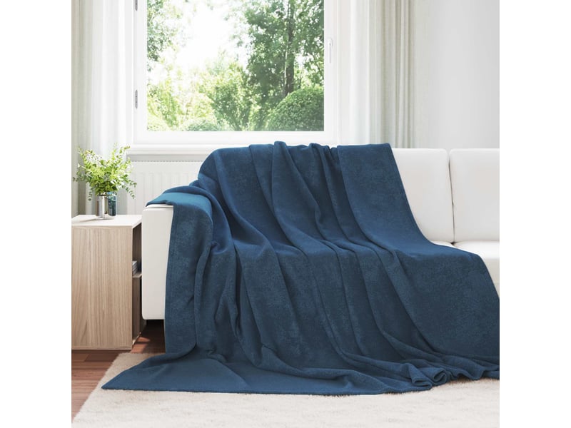  Plaid canapé bleu marine 240x270 cm 1.69 kg polaire  - Conforama B