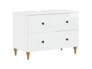 Meuble sous lavabo de salle de bain alkmaar blanc brillant cf64798