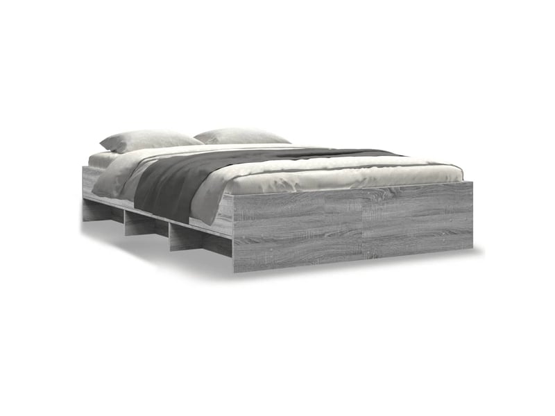  Lit double- lit adulte -  cadre de lit sans matelas sonoma gris 135x190 cm  - Conforama A