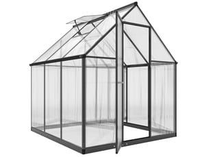 Serre de jardin en aluminium polycarbonate, montage rapide, fenêtre réglable, porte battante, 178x168x195cm, transparent