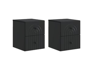 Table de chevet - cabinet de chevet - table de nuit mural 2 pc noir 33 x 34,5 x 40 cm