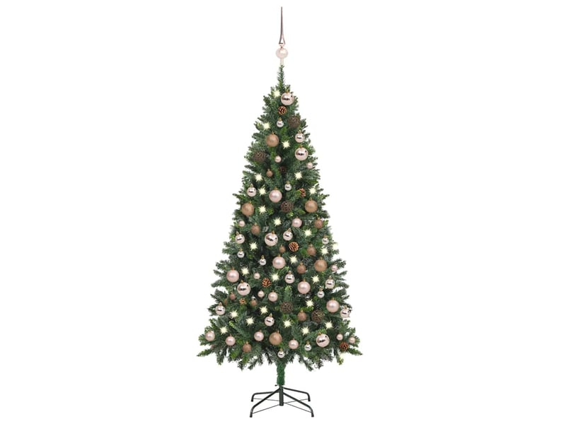  Sapin de noël - arbre de noël artificiel pré-éclairéboules pommes de pin 180cm  - Conforama B