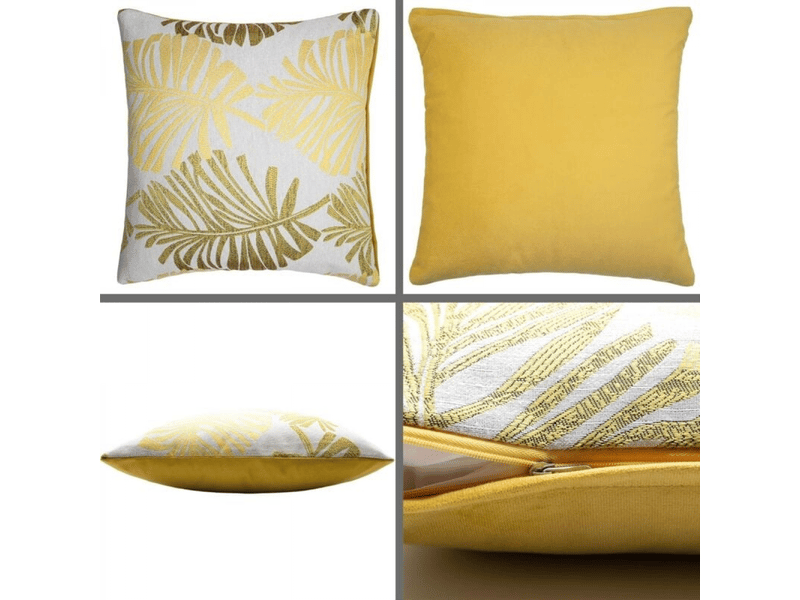  Housse de coussin - 1 pc de housse de coussin 45 x 45 cm, taie d'oreiller de canapé en lin décorative, pas de coussin, convient au bureau de chambre à coucher de salon, jaune  - Conforama D