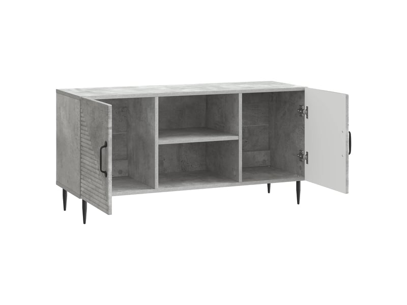  Meuble tv - banc tv - meuble de rangement gris béton 102 x 34,5 x 50 cm bois d'ingénierie  - Conforama E