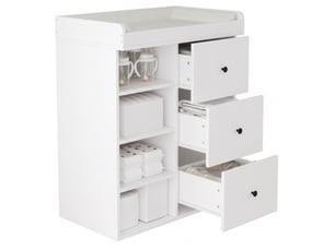 Commode à langer 2-en-1 avec 3 tiroirs 82x50x100 cm en mdf blanc