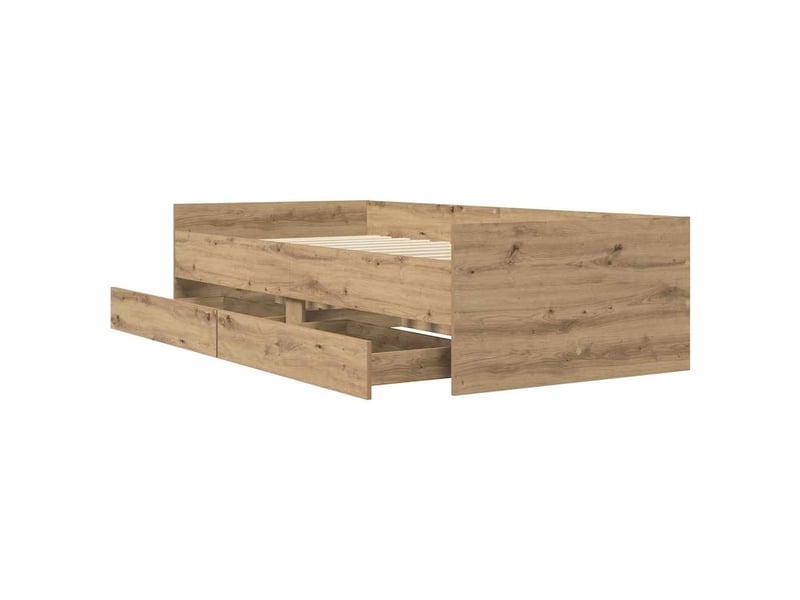 Lit simple- lit adulte - cadre de lit chêne artisanal 100 x 200 cm pin massif - Conforama D