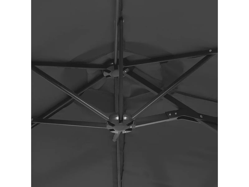  Parasol de jardin double tête 316 x 145 x 240 cm protection anti-uv design robuste en polyester anthracite 02_0047387  - Conforama E