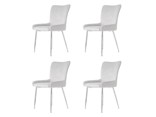 Lot de 4 chaises de salle à manger,47x58x85 cm,avec pieds métal,velours,gris