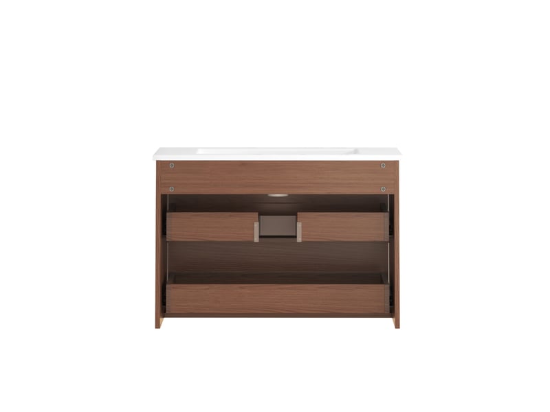  Meuble sous-vasque 76x46x52 cm à 2 tiroirs marron roux  - Conforama W