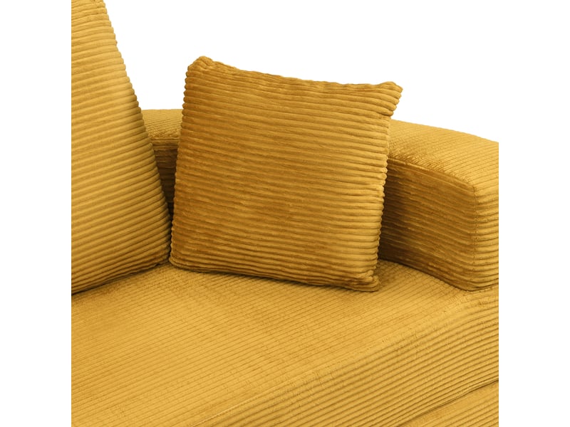 Canapé‑lit ovale modulable sans structure 173 x 176 cm, autoportant, revêtement velours côtelé, livré avec coussins, canapé‑lit pliable multifonction Fay Lum - Conforama E