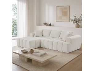 Canapé-lit d'angle en velours blanc 249,94 cm