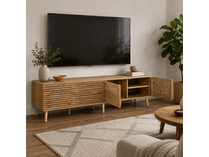 Meuble tv coloris naturel 180 cm   