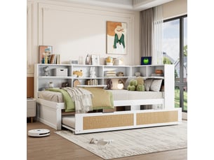 Lit gigogne 90x200 cm <strong>HAUSS SPOLE</strong> <strong></strong> coloris blanc