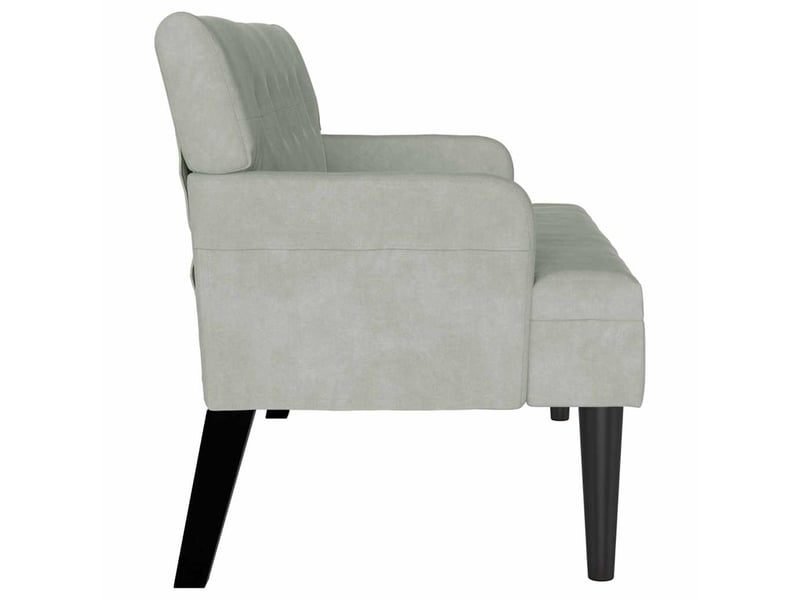Banc chambre, banc de lit chesterfield gris clair 112x65,5x75 cm velours - Conforama E