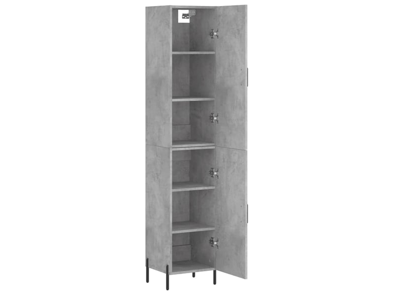 Buffet haut - bahut - meuble de rangement gris béton 34,5x34x180 cm bois d'ingénierie  - Conforama D