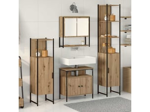 Ensemble de mobilier de salle de bain 4 pc chêne artisanal cf64501
