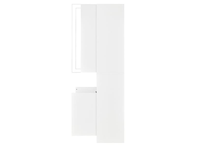 Armoire haute 4 portes led pilotée par application - lpospi - étagère réglable mdf blanc 70 × 35 × 180 cm - Conforama E