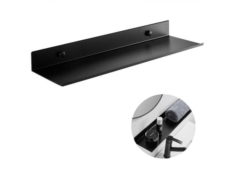 Étagère flottante en métal noir mat – convient pour salon, cuisine, salle de bain, chambre, etc. – 60 × 13,3 × 5 cm, 1 pièce - Conforama A