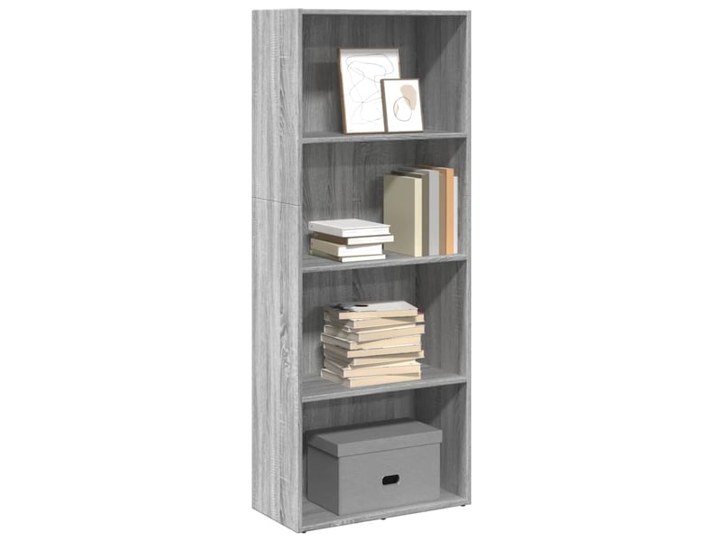 Bibliothèque, meuble de rangement salon sonoma gris 60x30x152 cm bois d'ingénierie - Conforama B