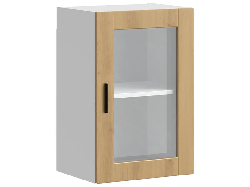 Armoire murale de cuisine porte en verre porto chêne artisanal shl5026 - Conforama A