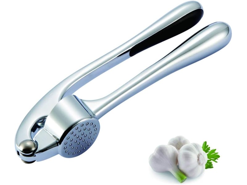 Presse-ailbaguettes, hache facilement l'ail et le gingembre (pelés), petit ustensile de cuisine en alliage de zinc, résistant à la rouille (argenté) - Conforama A