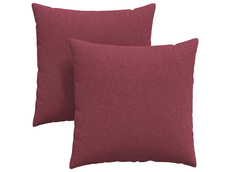 Lot de 2 coussins de canapé, coussins décoratifs tissu bordeaux 80 x 80 cm cf58804 - Conforama A