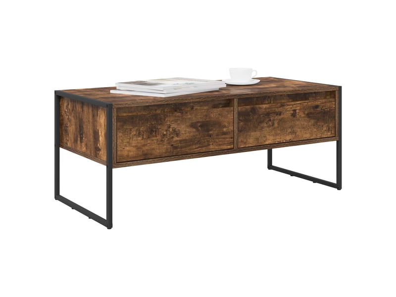 Table basse - table de salon - table à thé chêne fumé 100 x 46 x 40 cm bois d'ingénierie  - Conforama C