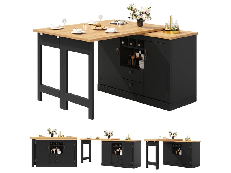  Table de bar noir - 180cm mdf table de bar noir - Conforama A