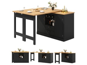 Bar coloris noir MERAX table de bar noir - 180 cm