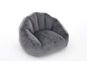Fauteuil pouf adulte 111x123x75 cm en fausse fourrure, mousse haute densité, compressé sous vide, sans montage, siège lounge gris clair