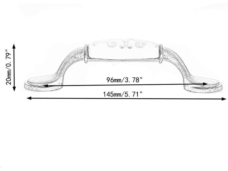  Paquet de 4 poignées en céramique et alliage d'aluminium de 96 mm, poignées pour portes de tiroirs de cuisine  - Conforama E