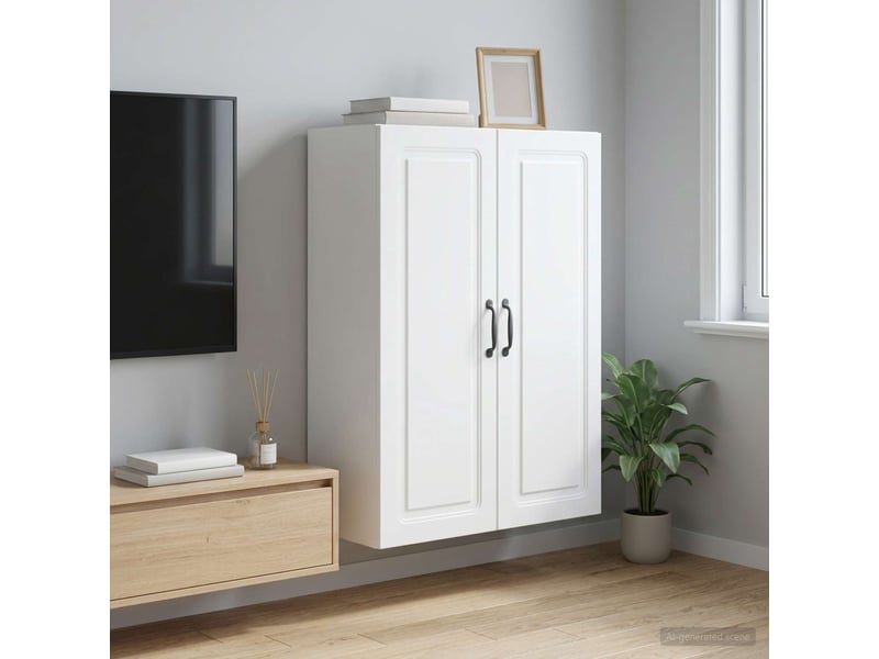  Armoire murale salon, meuble de rangement 66x34,5x90 cm bois d'ingénierie blanc shl9403  - Conforama B