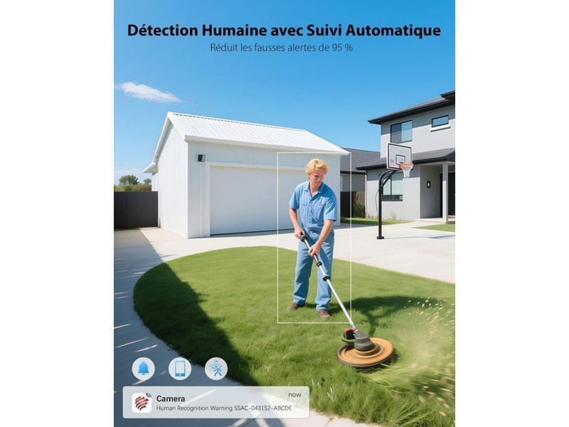  Camera de surveillance ptz wifi exterieur 1080p ip66 detection humaine 4x  - Conforama D
