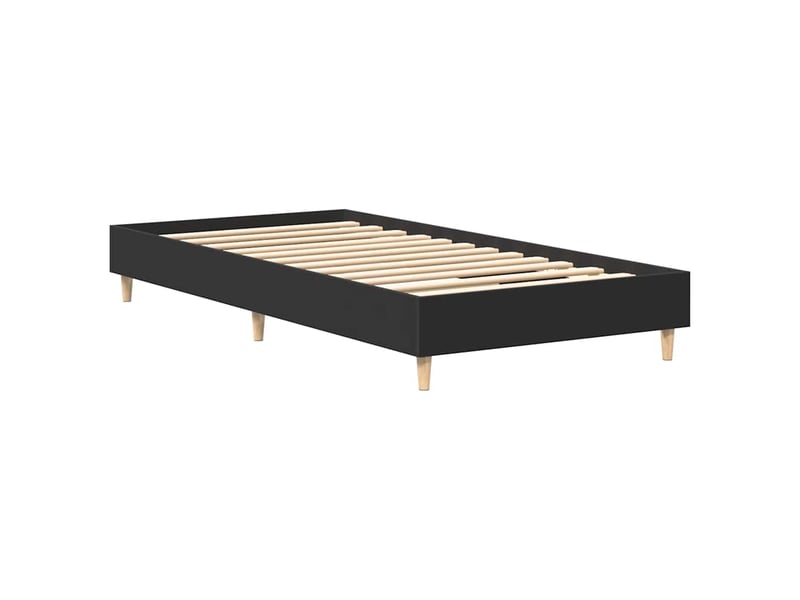  Lit simple- lit adulte -  cadre de lit sans matelas noir 100x200 cm bois d'ingénierie  - Conforama C