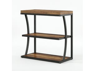 Table d’appoint 60x30x61 cm – noir et marron – 3 niveaux de rangement ouvert pour salon ou chambre