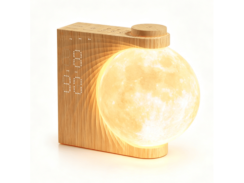  Réveil et veilleuse enfant avec simulateur d'aube - réveil lumineux avec 15 sonneries, fonction snooze,8 couleurs rgb, 10 sons naturels avec minuterie  - Conforama A