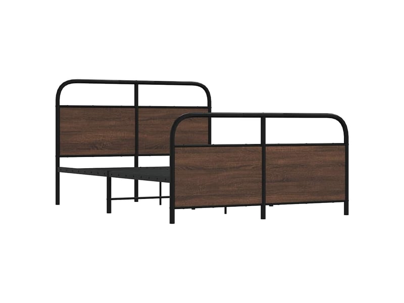  Cadre de lit sans matelas 120x190 cm chêne marron  - Conforama D