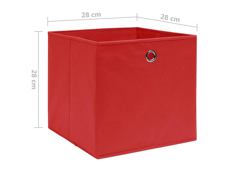  Boîtes de rangement 10 pcs tissu intissé 28x28x28 cm rouge  - Conforama E