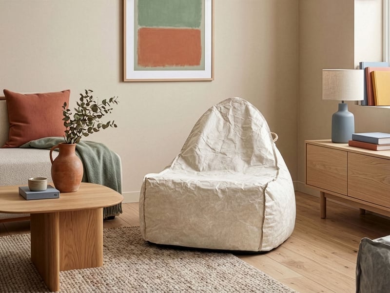  Housse de pouf drop 63 cm 75 cm gris clair  - Conforama B