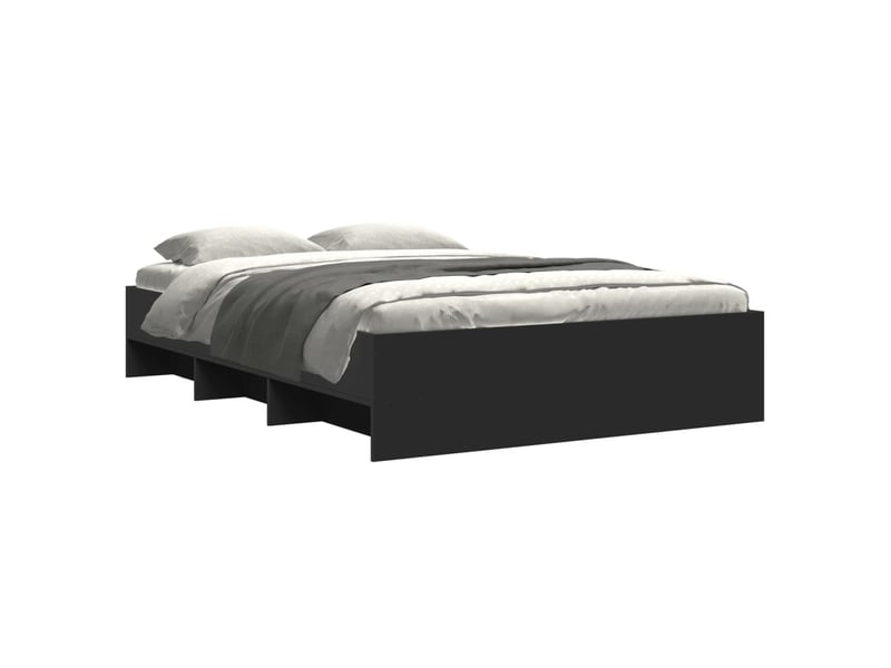  Lit double- lit adulte -  cadre de lit sans matelas noir 135x190 cm bois d'ingénierie  - Conforama B