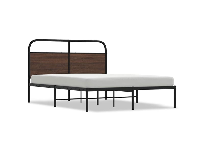  Lit double- lit adulte -  cadre de lit sans matelas 120x190 cm chêne marron  - Conforama A