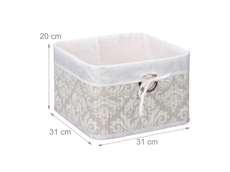  Panier de rangement décoratif salle de bain pliable 40 x 30 x 25 cm en bambou naturel 13_0012059  - Conforama B