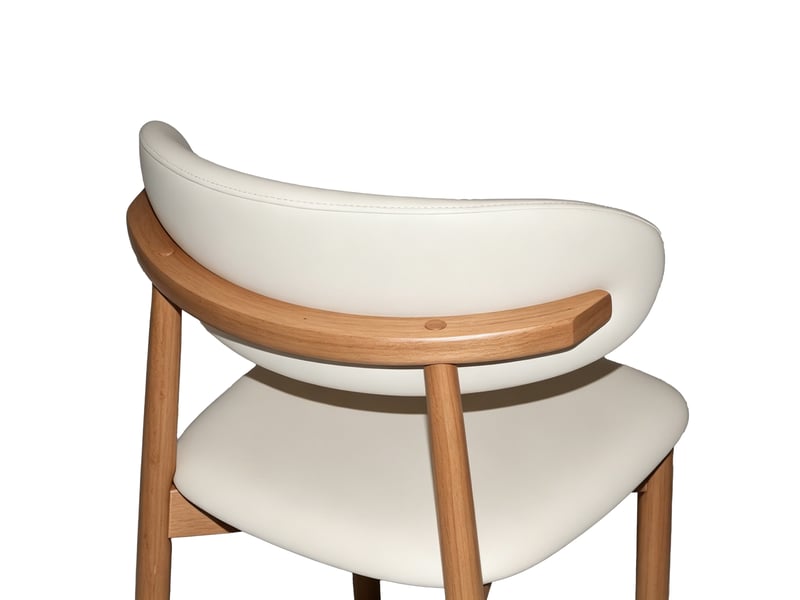  Lot de 2 chaises de salle à manger 59x65x27 cm, couleur chêne, en pu, dossier ergonomique pour cuisine et bureau  - Conforama D
