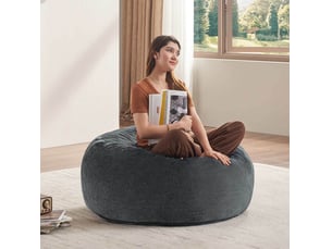 Pouf poire modenvie pliable gris foncé 90 x 90 x 50 cm