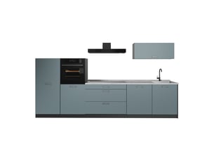 Vicco cuisine, bleu-grisanthracite, 340cm sans plan de travail