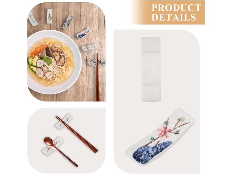  10 pièces support de baguettes japonais en céramique repose baguettes support de baguettes rack décoration de la vaisselle pour baguettes  - Conforama C