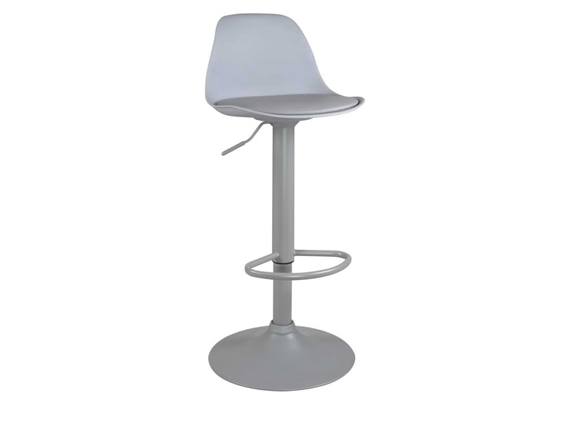  Lot de 2 tabourets de bar réglables pivotants, assise simili cuir avec coussin et dossier SIG gris intégral  - Conforama D